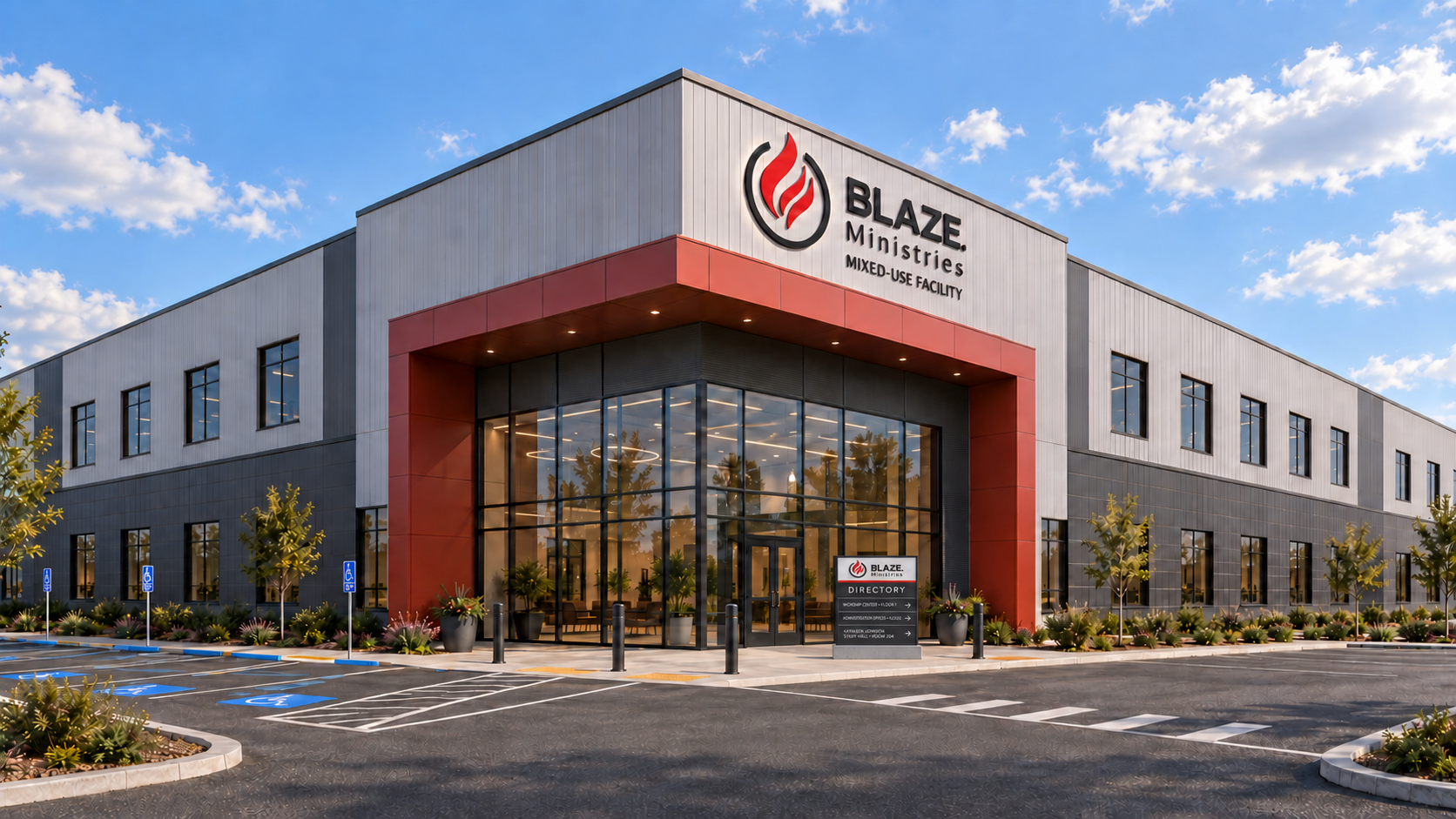 Blaze Ministries mixed use facility exterior